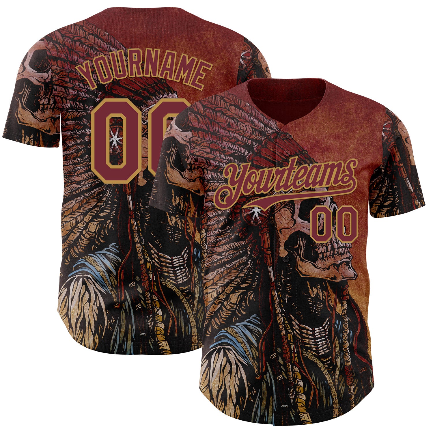 Fansidea-artist-collabs Custom Red Burgundy-Old Gold David Lozeau Spirit Of A Nation Authentic Baseball Jersey - $34.99 at Proof Eyewear