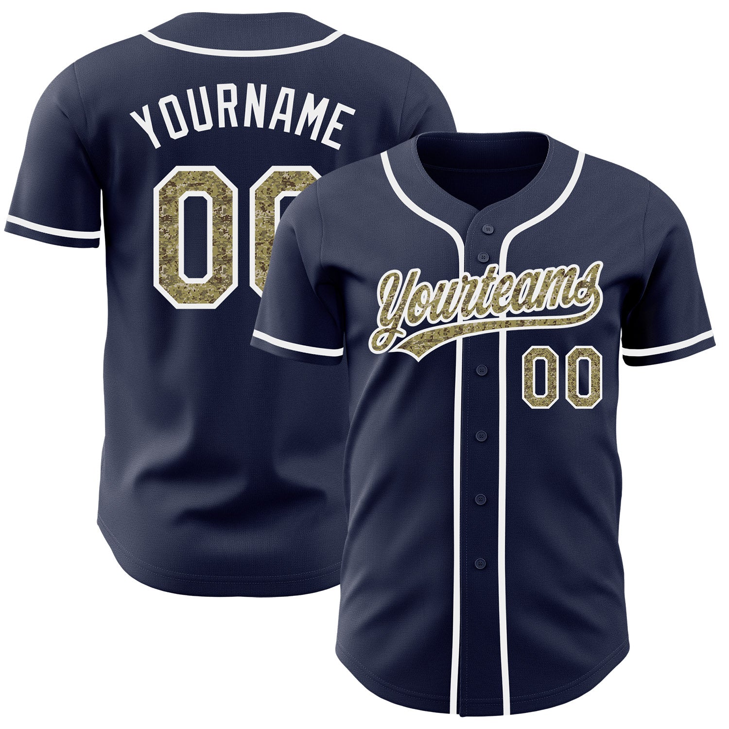 FansIdea Custom Navy Camo-White Authentic Baseball Jersey - $27.99 at Proof Eyewear