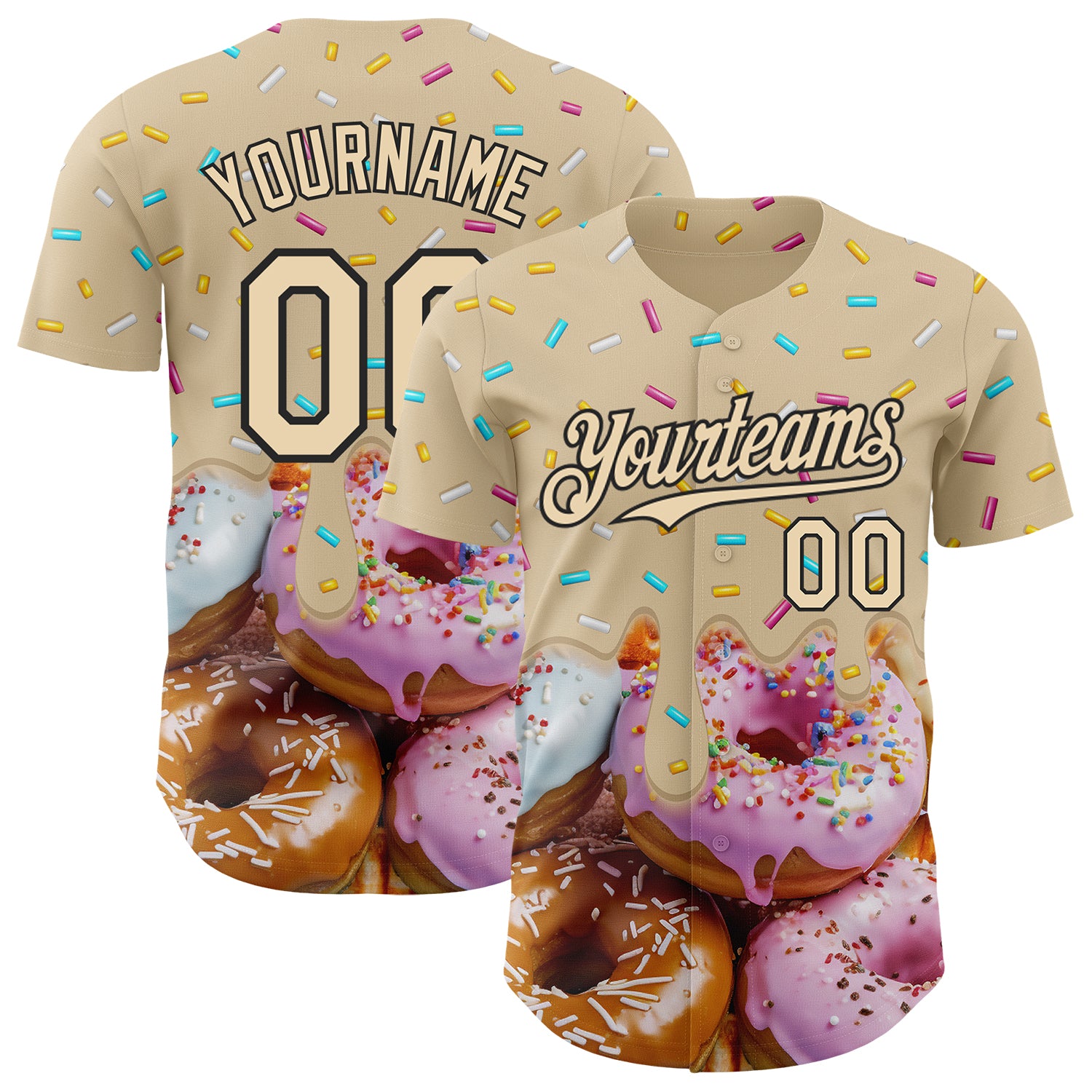 FansIdea Custom City Cream-Black Ice Cream Donut  Foodie Dessert Authentic Baseball Jersey - $29.99 at Proof Eyewear