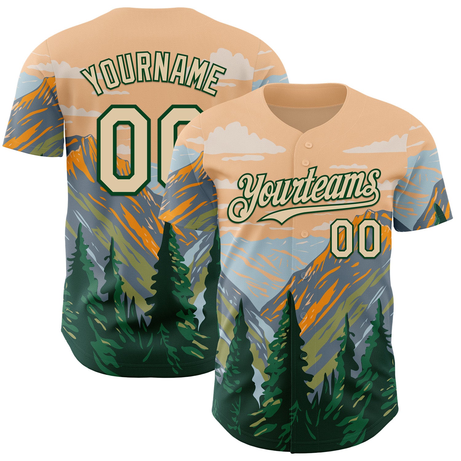 Fansidea-artist-collabs Custom City Cream-Green Aloysius Patrimonio Stephen Mather Wilderness In North Cascades National Park WPA Authentic Baseball Jersey - $34.99 at Proof Eyewear