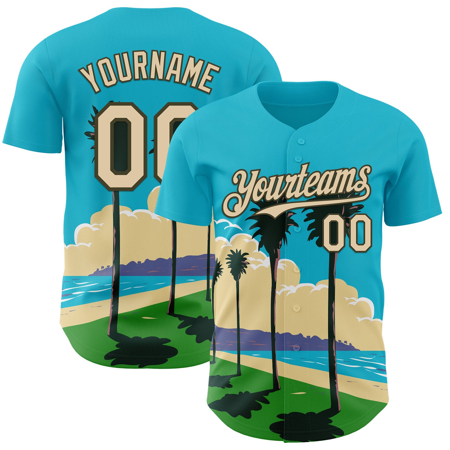 Fansidea-artist-collabs Custom Lakes Blue City Cream-Olive Aloysius Patrimonio La Jolla Shores In La Jolla California Ca WPA Authentic Baseball Jersey - $34.99 at Proof Eyewear