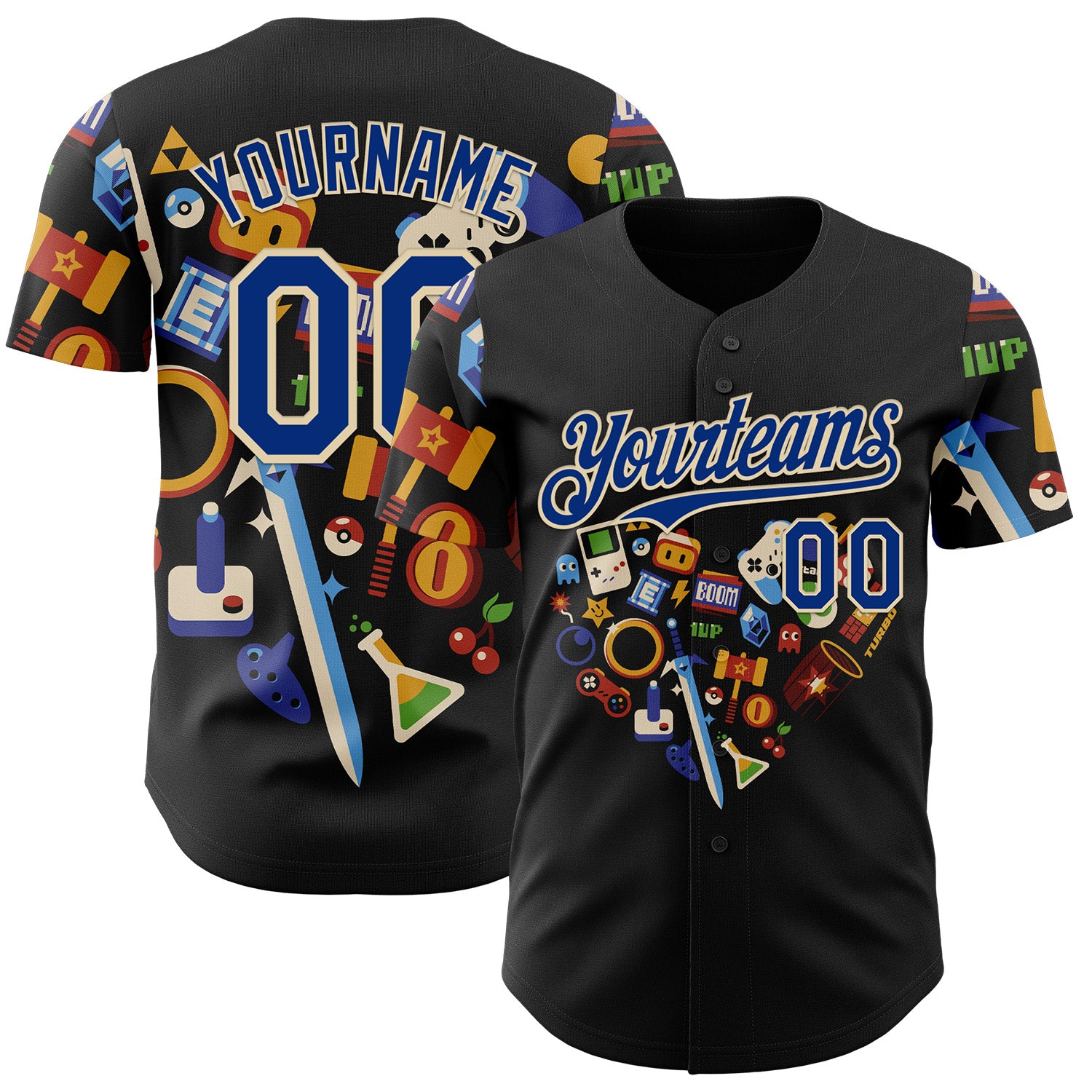 Fansidea-group-collabs Custom Black Royal-Cream 3D Tobe Fonseca Love Gamer Vintage Authentic Baseball Jersey - $34.99 at Proof Eyewear