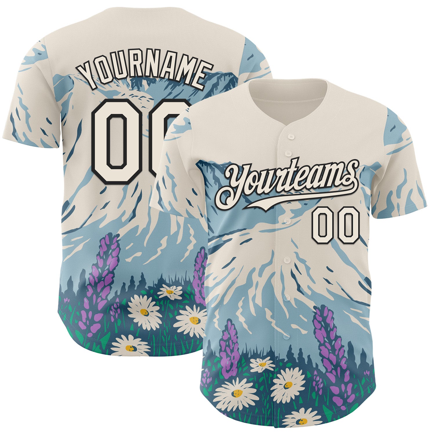 Fansidea-artist-collabs Custom Cream-Black Aloysius Patrimonio Mount St Helens National Volcanic Monument WPA Authentic Baseball Jersey - $34.99 at Proof Eyewear