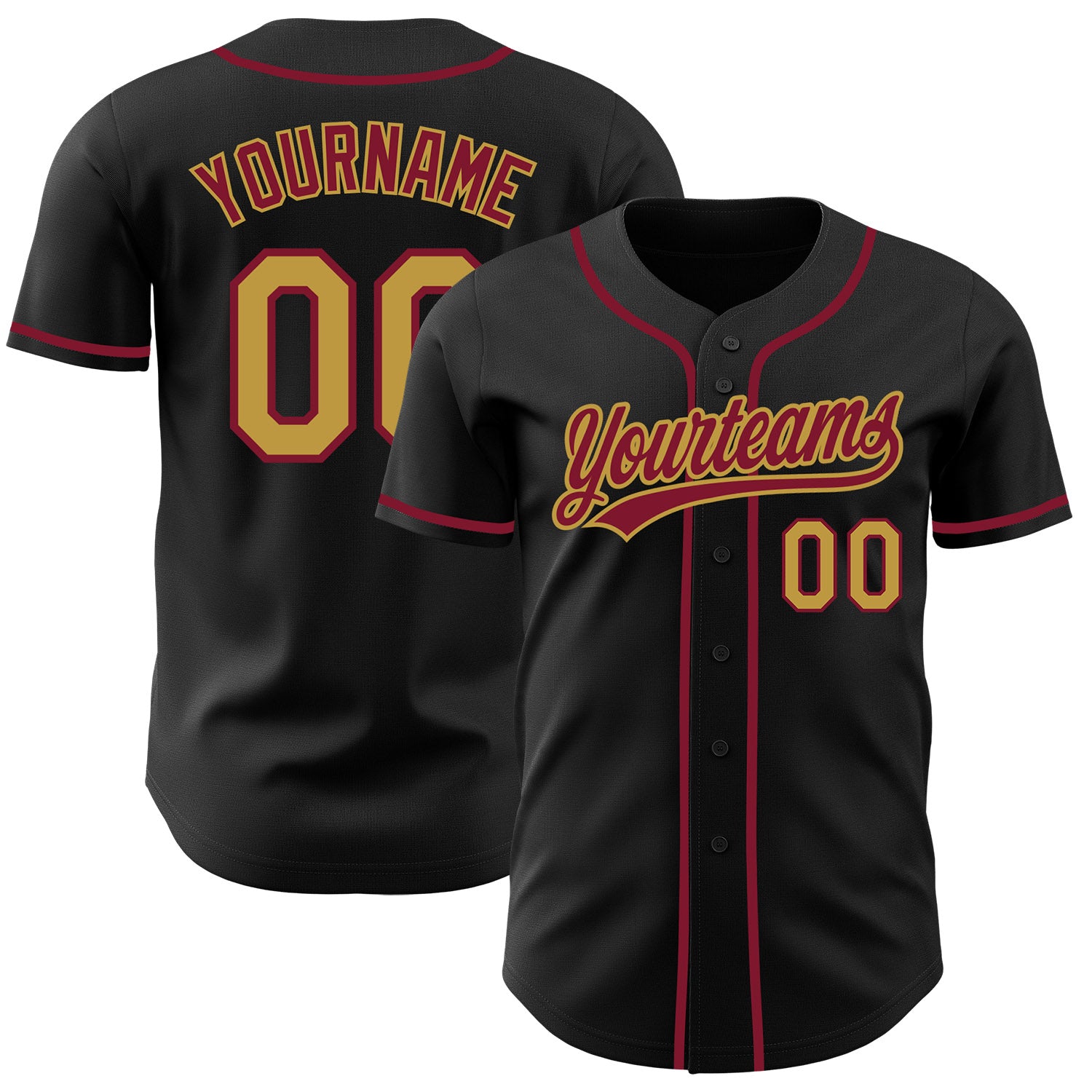 FansIdea Custom Black Old Gold-Crimson Authentic Baseball Jersey - $27.99 at Proof Eyewear