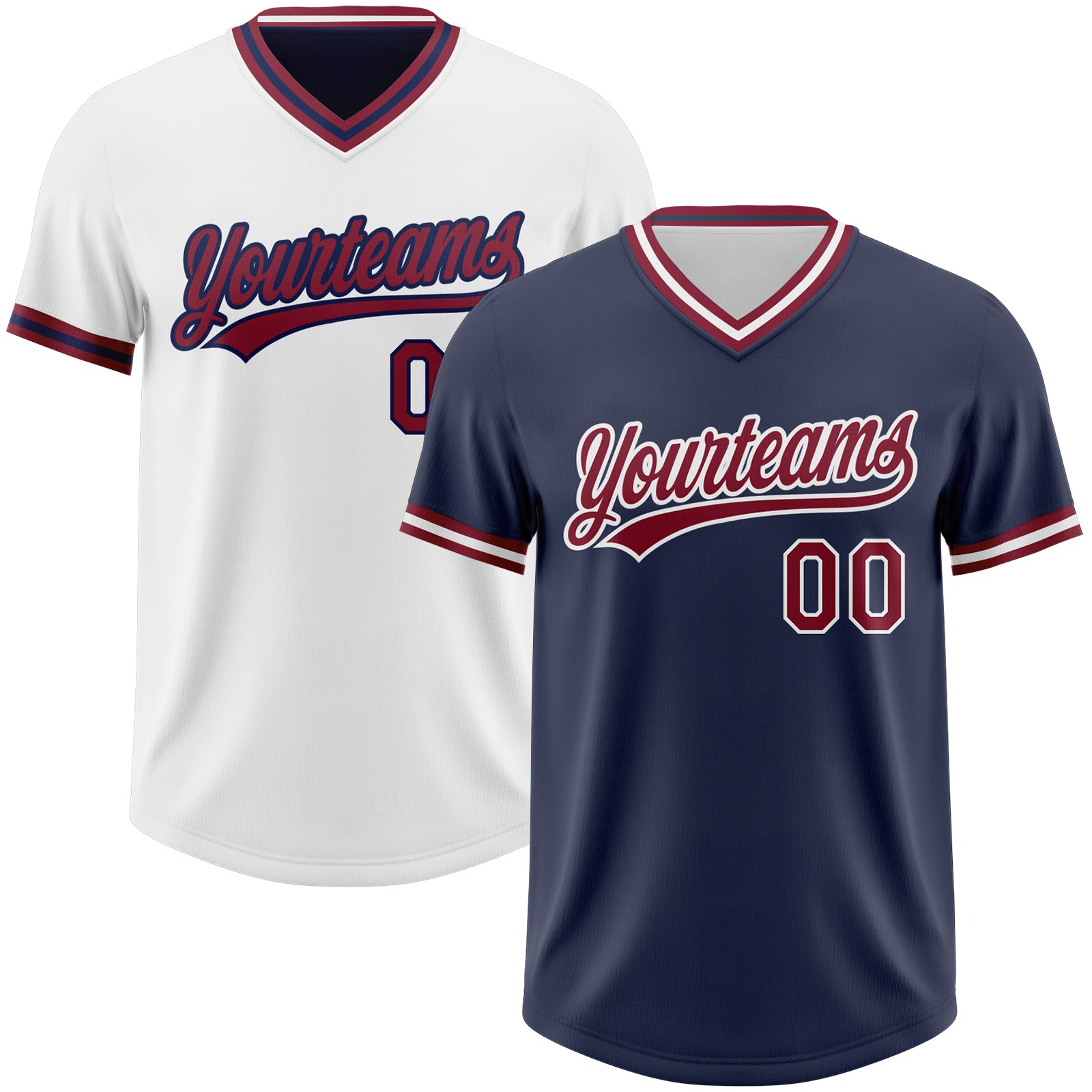 FansIdea Custom Navy Crimson-White Reversible Pullover Baseball Jersey Shirt - $26.99 at Proof Eyewear