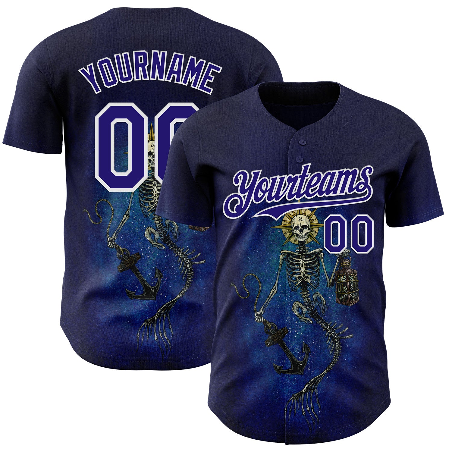 Fansidea-artist-collabs Custom Blue Dark Purple-White David Lozeau Lighting The Way Authentic Baseball Jersey - $34.99 at Proof Eyewear