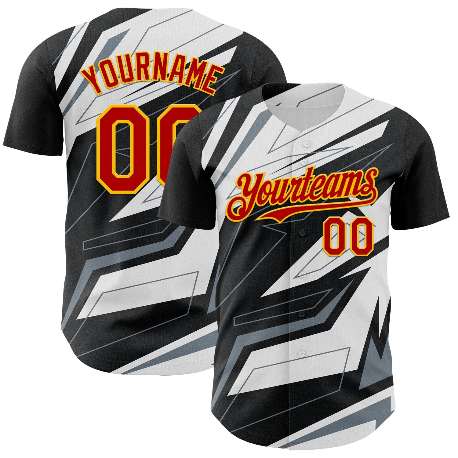 FansIdea Custom Black Red Gold White-Gray Car Racing Formula Auto Motorsport Authentic Baseball Jersey - $29.99 at Proof Eyewear