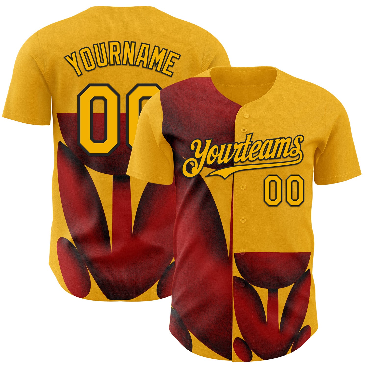 Fansidea-group-collabs Custom Gold Red-Black Pablo Ferreira Flower Authentic Baseball Jersey - $34.99 at Proof Eyewear