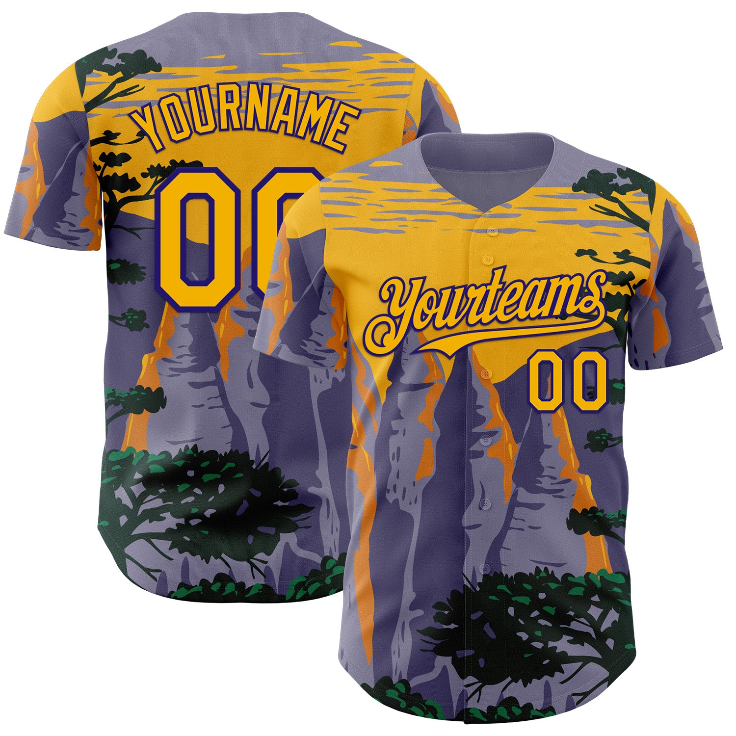 Fansidea-artist-collabs Custom Gray Gold-Dark Purple Aloysius Patrimonio Kasha Katuwe Tent Rocks National Monument WPA Authentic Baseball Jersey - $34.99 at Proof Eyewear