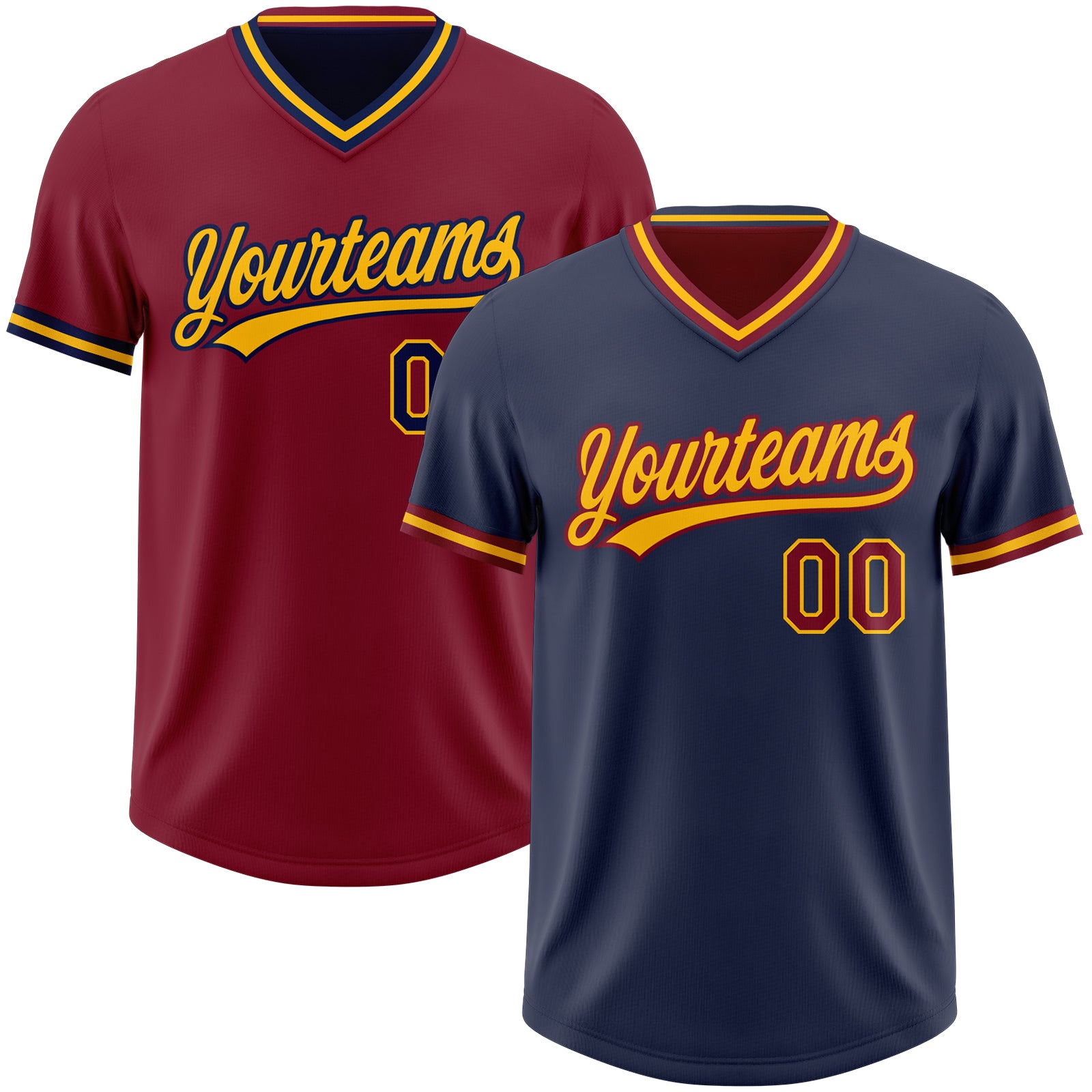 FansIdea Custom Navy Crimson-Gold Reversible Pullover Baseball Jersey Shirt - $26.99 at Proof Eyewear
