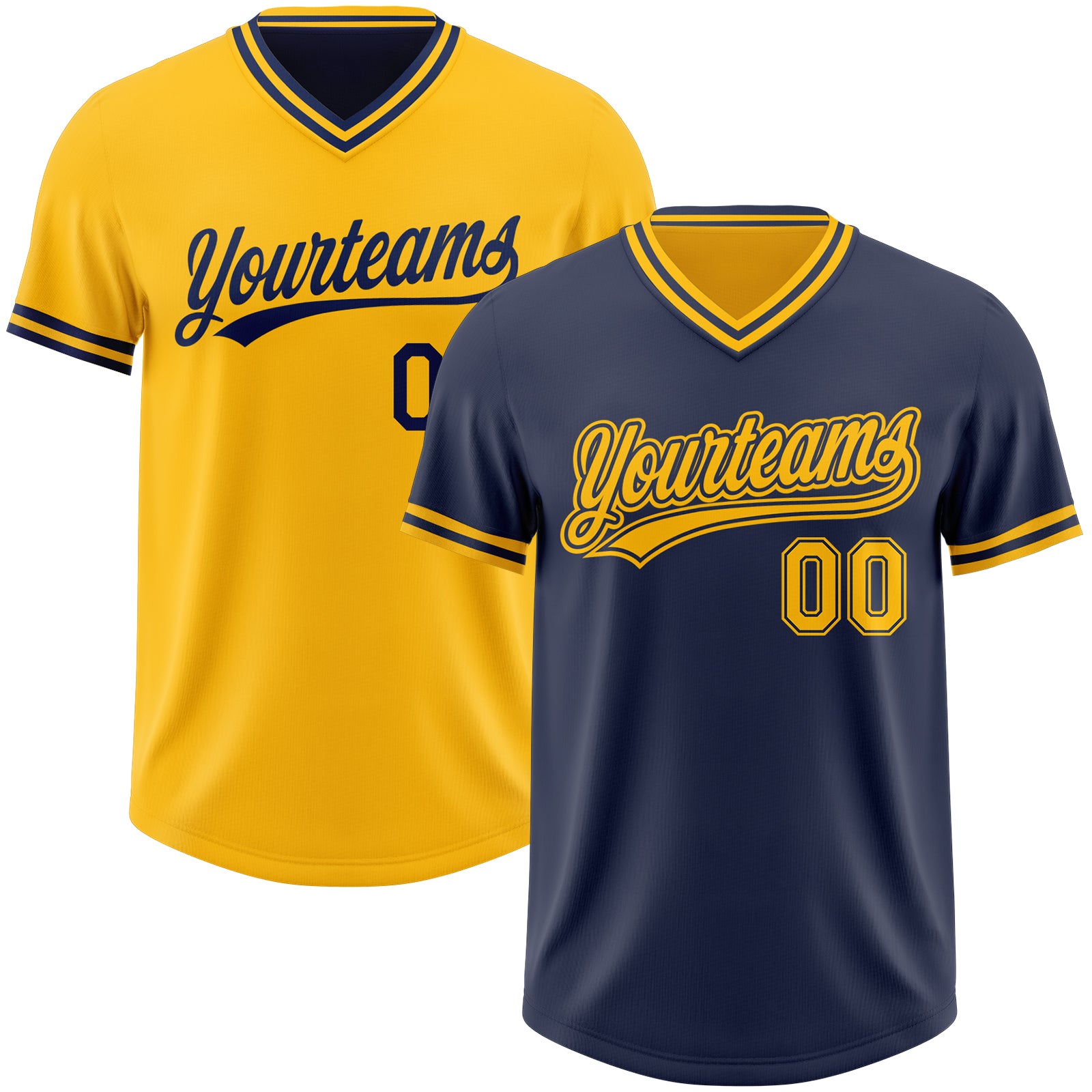 FansIdea Custom Navy-Gold Reversible Pullover Baseball Jersey Shirt - $26.99 at Proof Eyewear