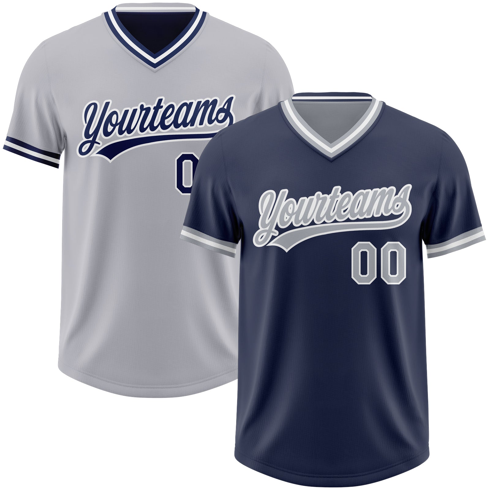 FansIdea Custom Navy Gray-White Reversible Pullover Baseball Jersey Shirt - $26.99 at Proof Eyewear