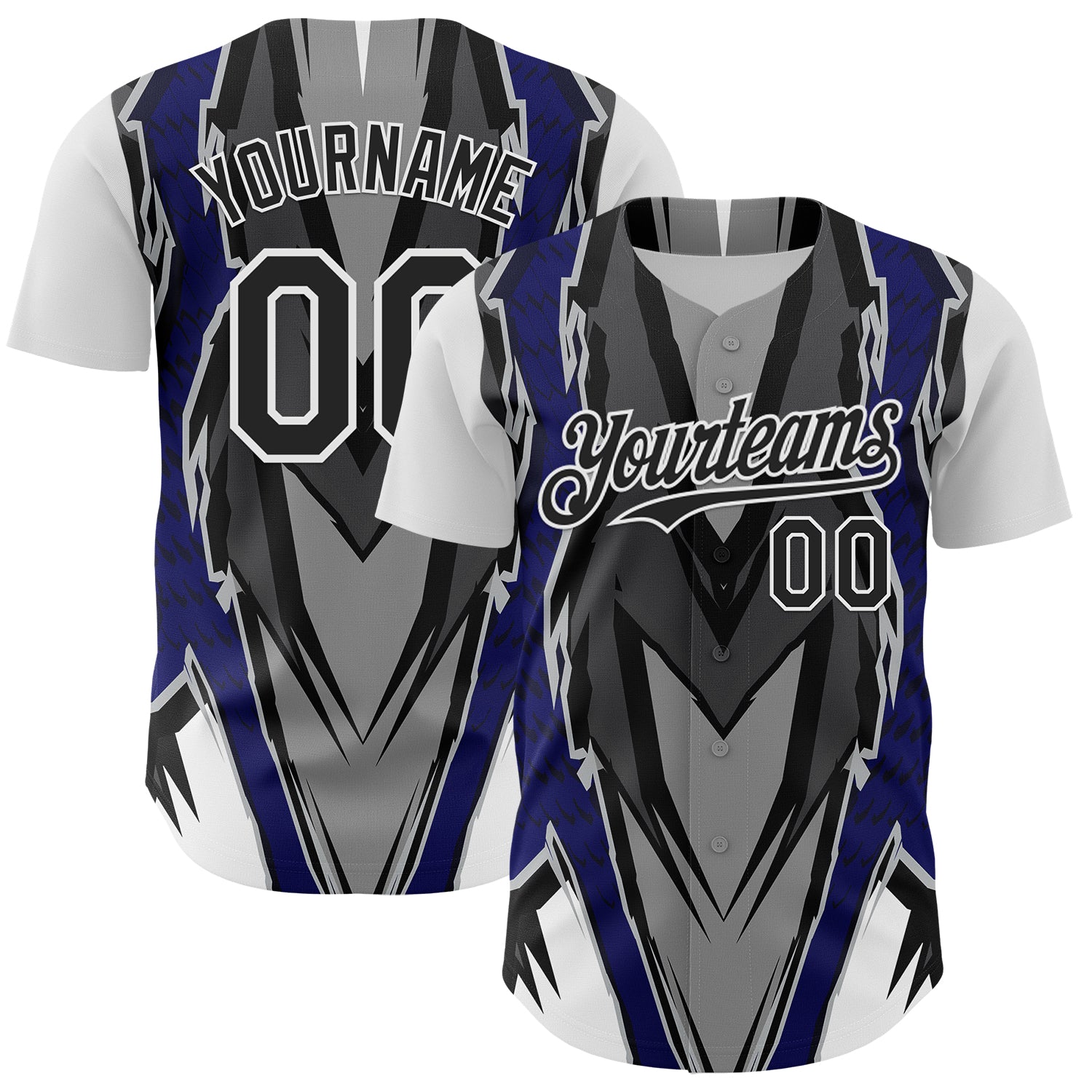 FansIdea Custom White Black Gray-Blue Car Racing Formula Auto Motorsport Authentic Baseball Jersey - $29.99 at Proof Eyewear