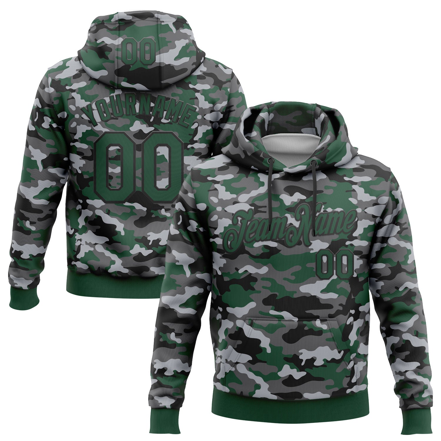 FansIdea Custom Stitched Camo Green-Black Salute To Service Pullover Sweatshirt Hoodie - $32.99 at Proof Eyewear
