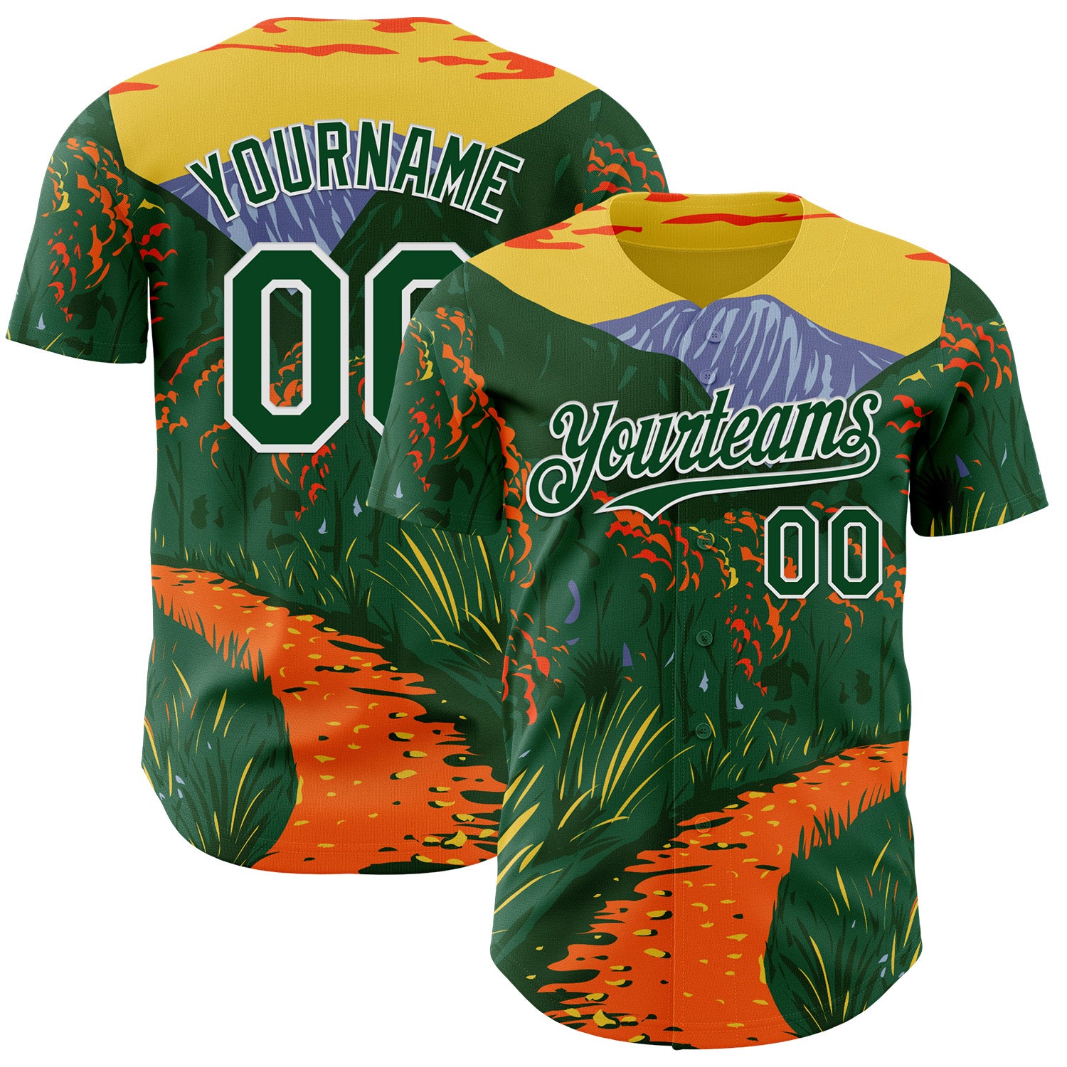 Fansidea-artist-collabs Custom Yellow Green Orange-White Aloysius Patrimonio Mckittrick Canyon Guadalupe Mt National Park WPA Authentic Baseball Jersey - $34.99 at Proof Eyewear