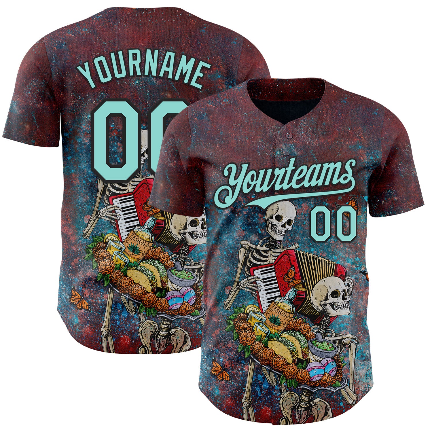 Fansidea-artist-collabs Custom Red Ice Blue-Black David Lozeau The Bounty Of Life Authentic Baseball Jersey - $34.99 at Proof Eyewear