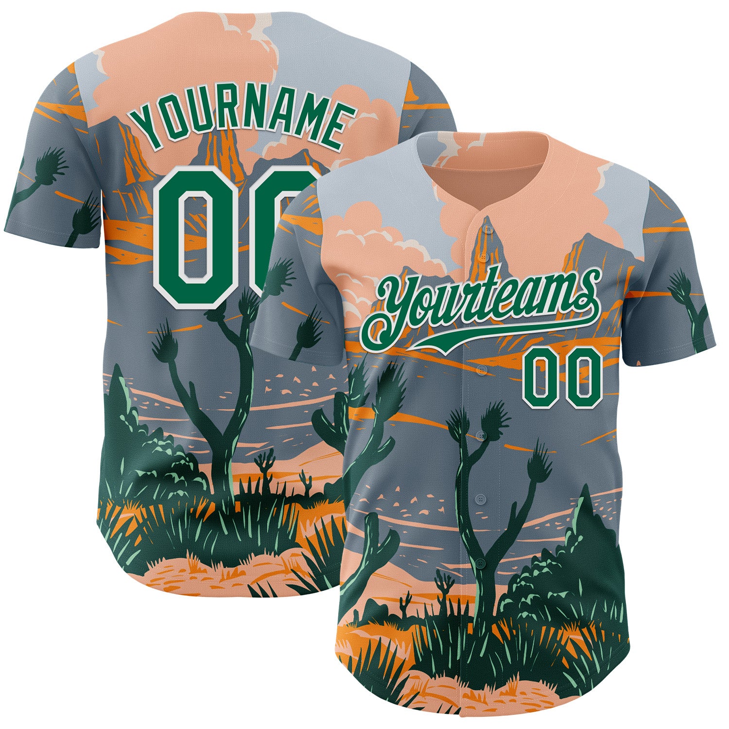 Fansidea-artist-collabs Custom Gray Kelly Green Medium Pink-White Aloysius Patrimonio Castle Mountains National Monument WPA Authentic Baseball Jersey - $34.99 at Proof Eyewear