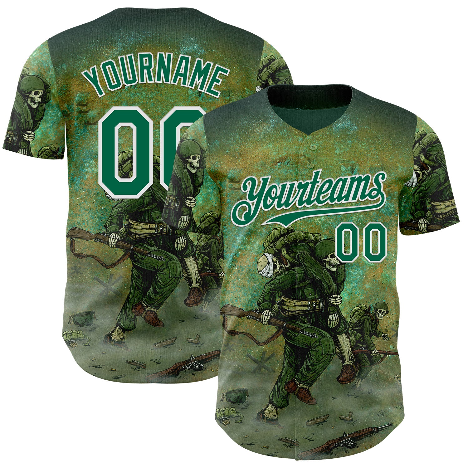 Fansidea-artist-collabs Custom Green Kelly Green-White David Lozeau Storming The Beach Authentic Baseball Jersey - $34.99 at Proof Eyewear