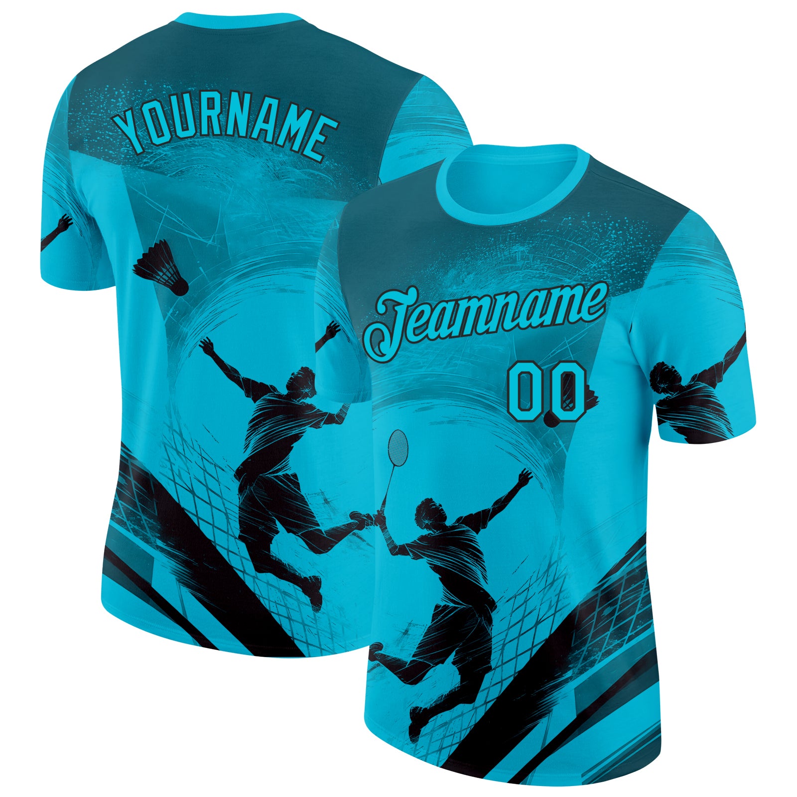 FansIdea Custom Lakes Blue-Black Badminton Performance T-Shirt - $14.99 at Proof Eyewear