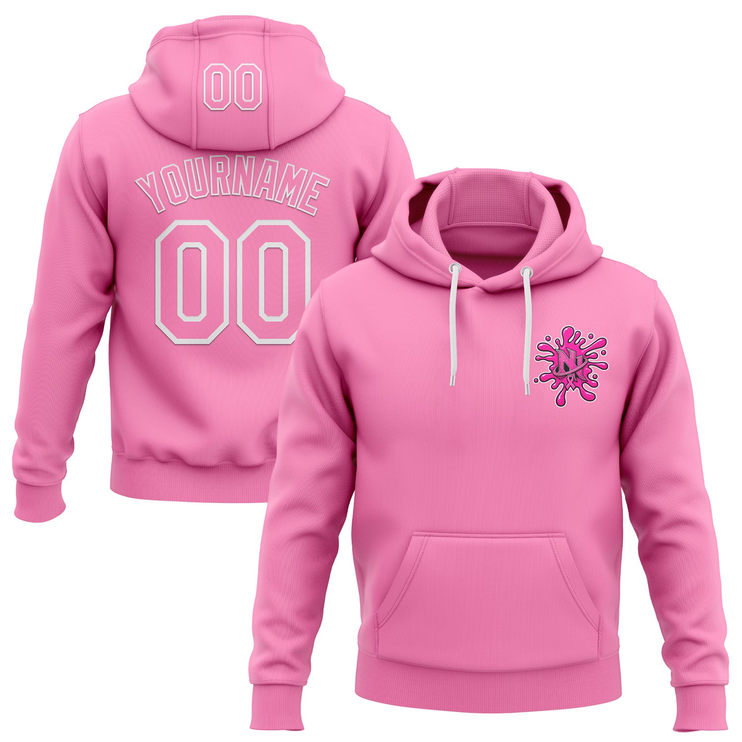 Fansidea-group-collabs Custom Stitched Light Pink-White 2026 Nasty Nation Balling For Boobies Pullover Sweatshirt Hoodie - $42.99 at Proof Eyewear