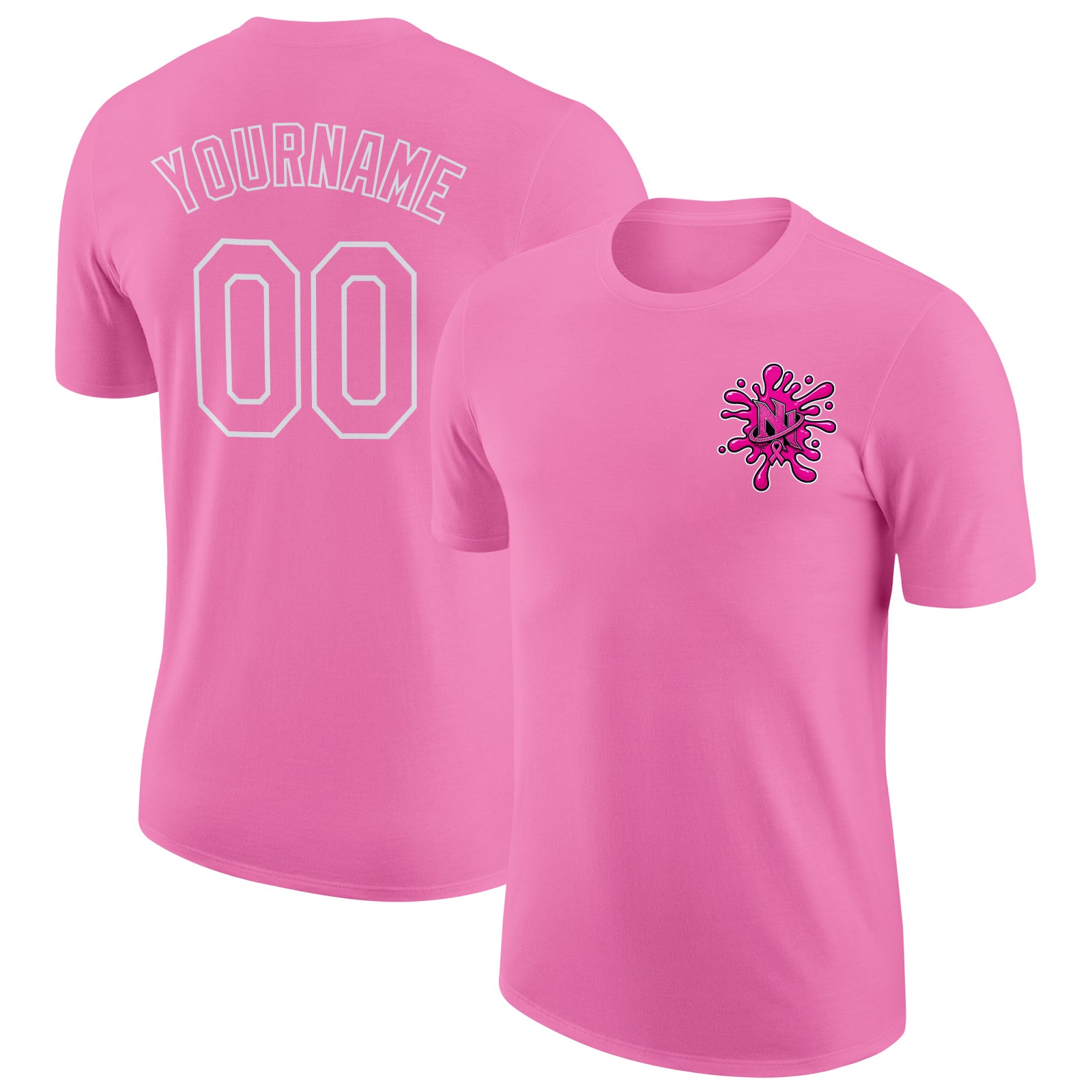 Custom Light Pink-White 2026 Nasty Nation Balling For Boobies Performance T-Shirt