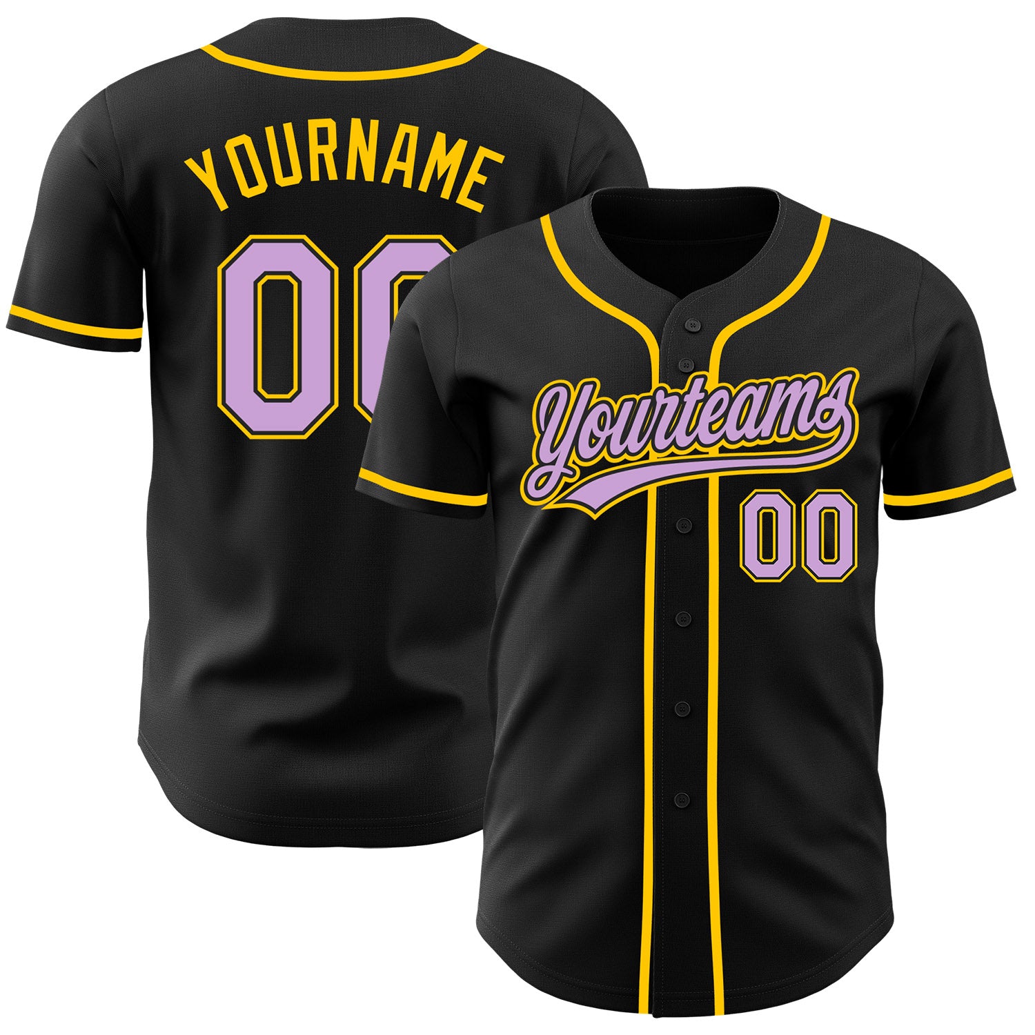 FansIdea Custom Black Light Purple-Yellow Authentic Baseball Jersey - $27.99 at Proof Eyewear