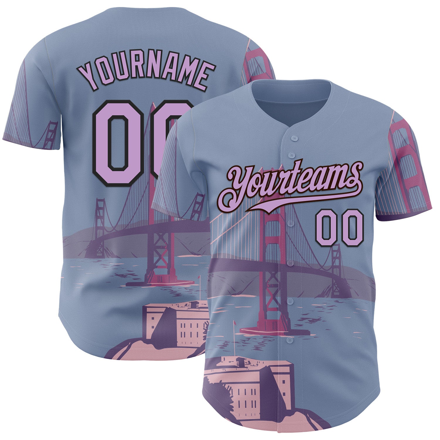 Fansidea-artist-collabs Custom Blue Light Purple-Black Aloysius Patrimonio Golden Gate San Francisco Ca WPA Authentic Baseball Jersey - $34.99 at Proof Eyewear