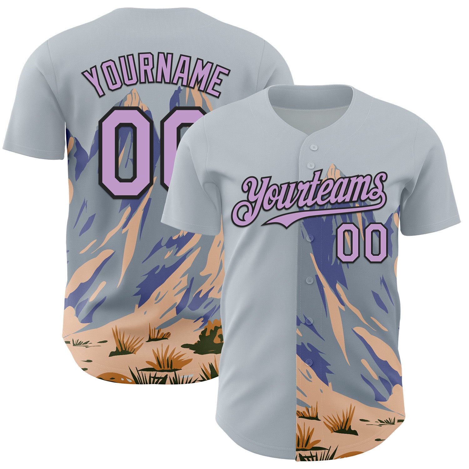 Fansidea-artist-collabs Custom Silver Light Purple-Black Aloysius Patrimonio Organ Mountains Desert Peaks National Monument WPA Authentic Baseball Jersey - $34.99 at Proof Eyewear