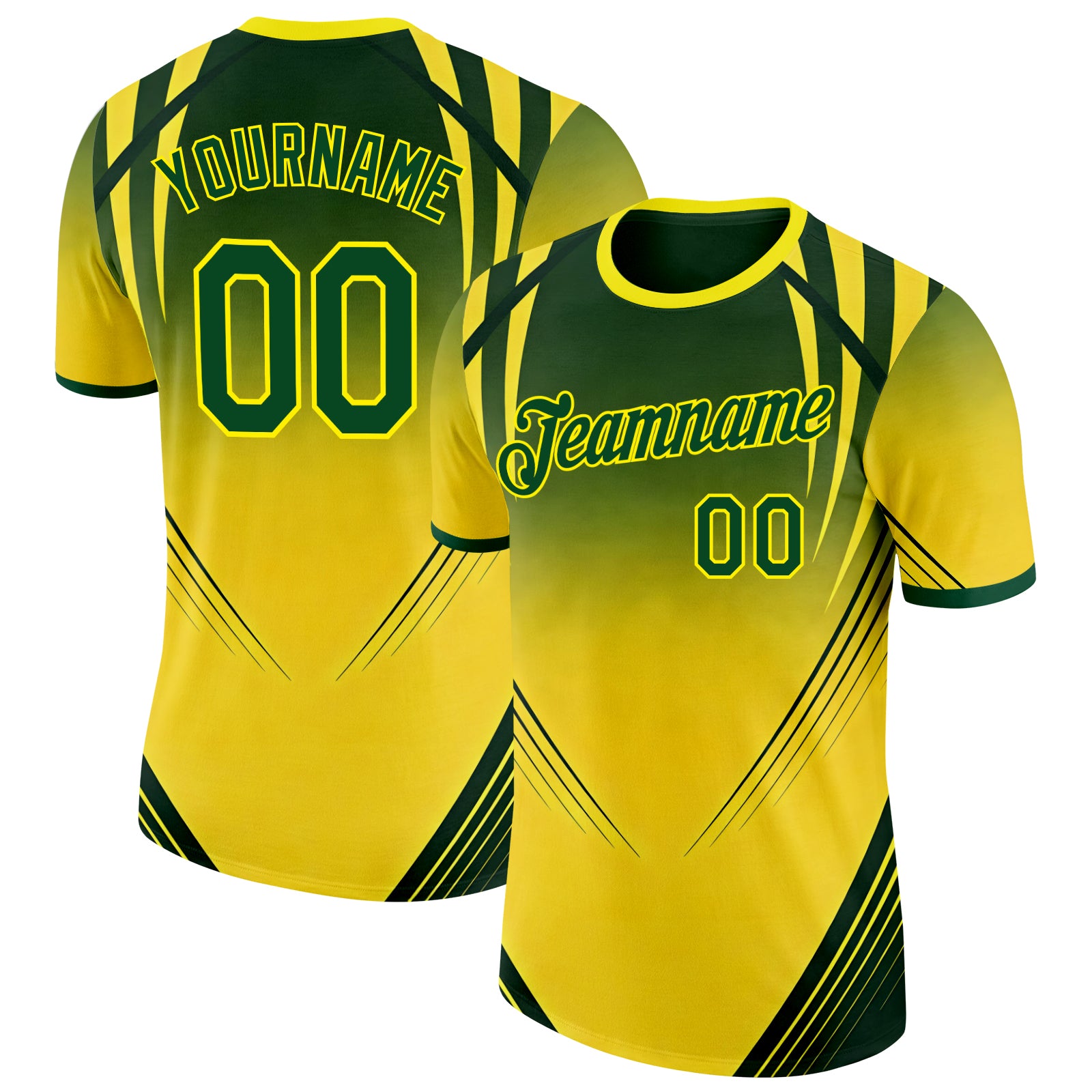 FansIdea Custom Yellow Green Light Yellow-Black Australian Soccer Jersey Performance T-Shirt - $14.99 at Proof Eyewear