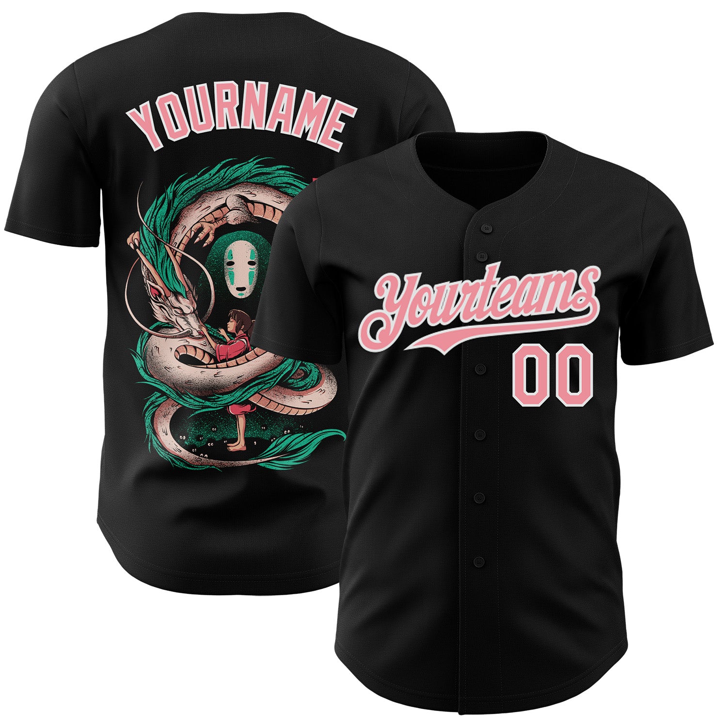 Fansidea-group-collabs Custom Black Medium Pink-White Ilustrata® studio The Girl And The Dragon Authentic Baseball Jersey - $34.99 at Proof Eyewear