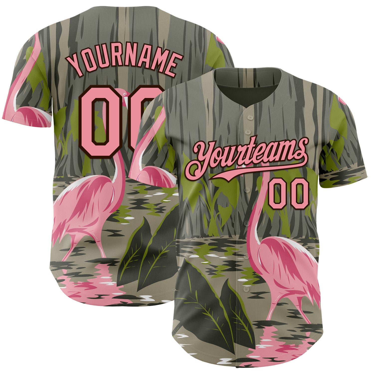Fansidea-artist-collabs Custom Gray Medium Pink-Brown Aloysius Patrimonio Flamingo Everglades National Park WPA Authentic Baseball Jersey - $34.99 at Proof Eyewear