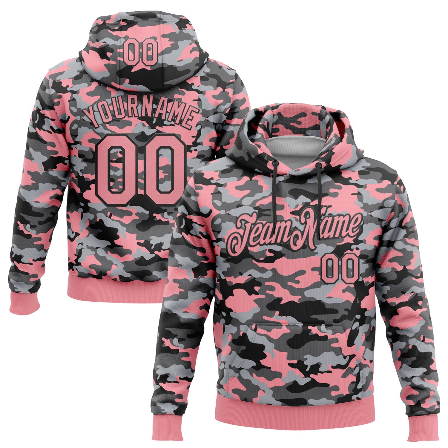 FansIdea Custom Stitched Camo Medium Pink-Black Salute To Service Pullover Sweatshirt Hoodie - $32.99 at Proof Eyewear