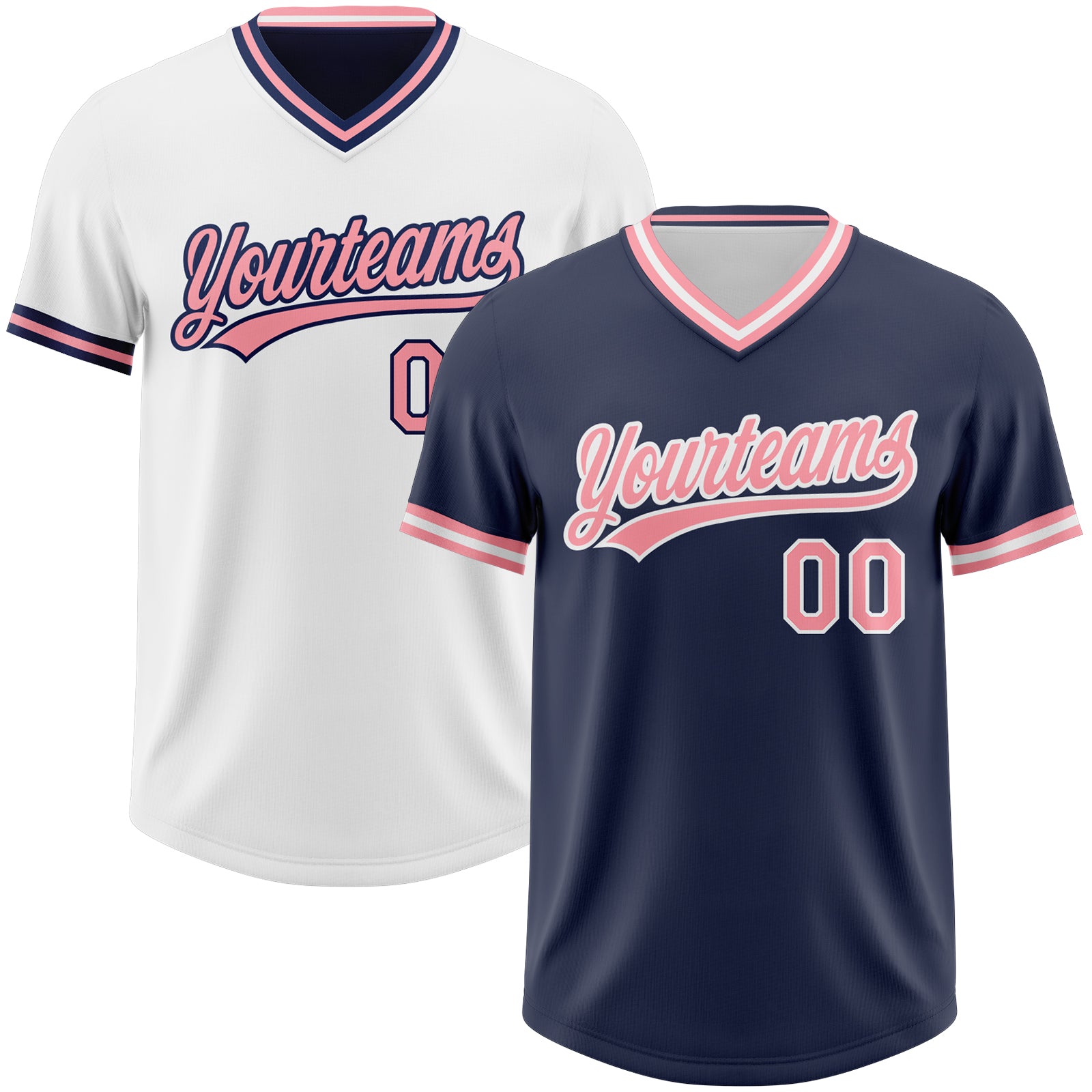 FansIdea Custom Navy Medium Pink-White Reversible Pullover Baseball Jersey Shirt - $26.99 at Proof Eyewear