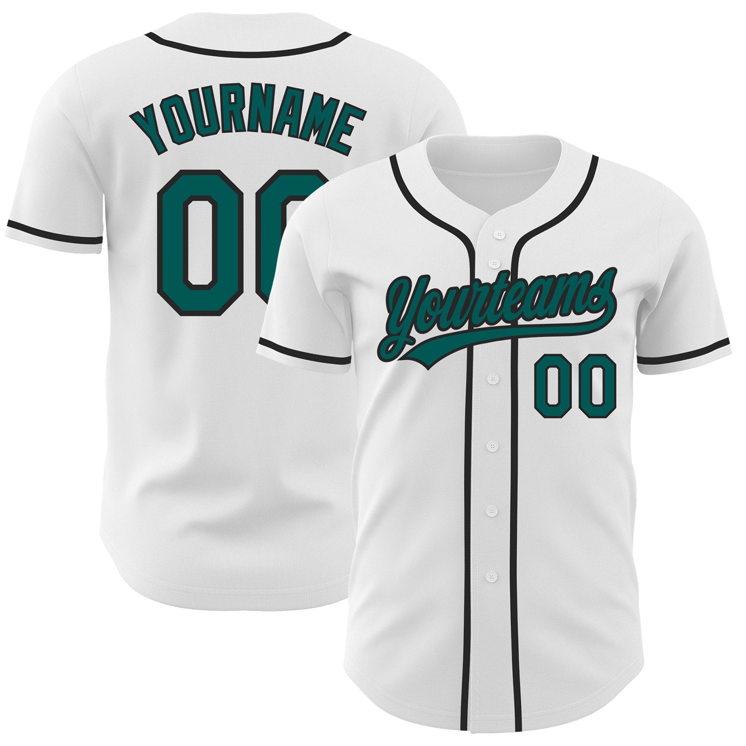 FansIdea Custom White Midnight Green-Black Authentic Baseball Jersey - $27.99 at Proof Eyewear