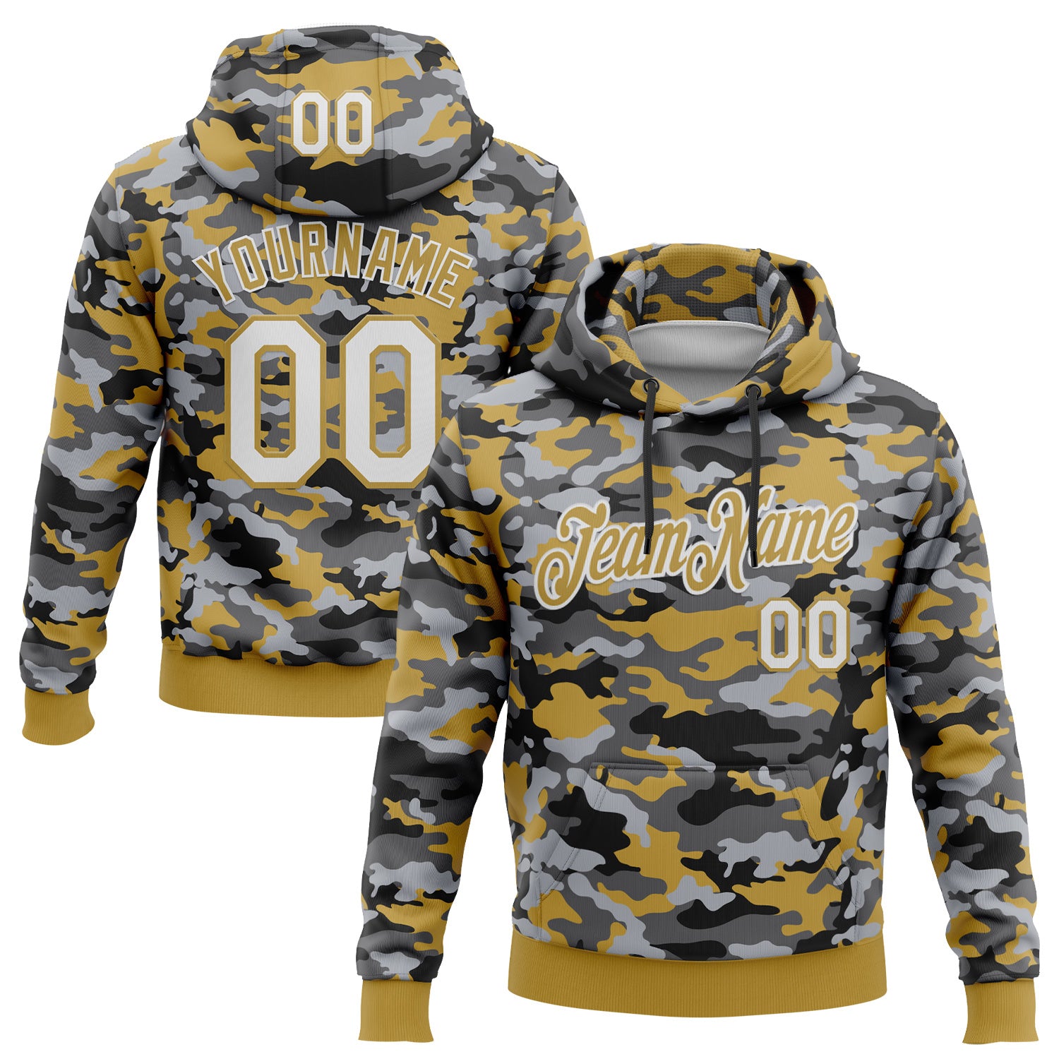FansIdea Custom Stitched Camo White-Old Gold Salute To Service Pullover Sweatshirt Hoodie - $32.99 at Proof Eyewear