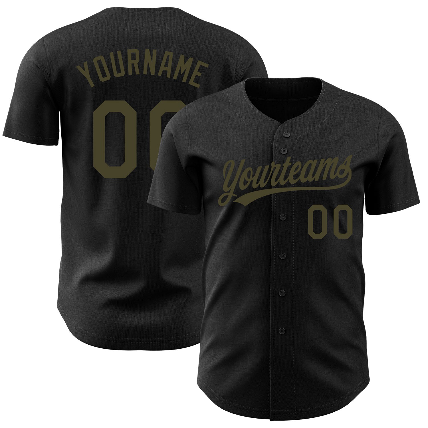 FansIdea Custom Black-Olive Authentic Baseball Jersey - $27.99 at Proof Eyewear