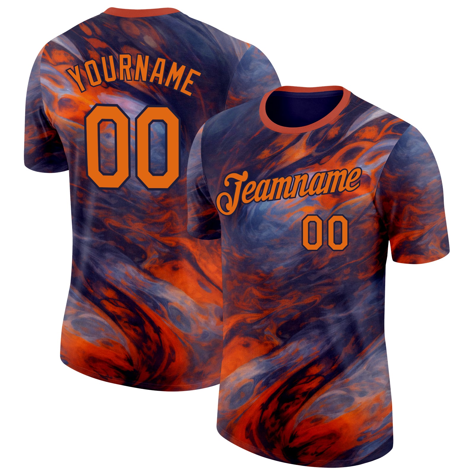 FansIdea Custom Black Orange-Blue Bowling Liquid Performance T-Shirt - $14.99 at Proof Eyewear