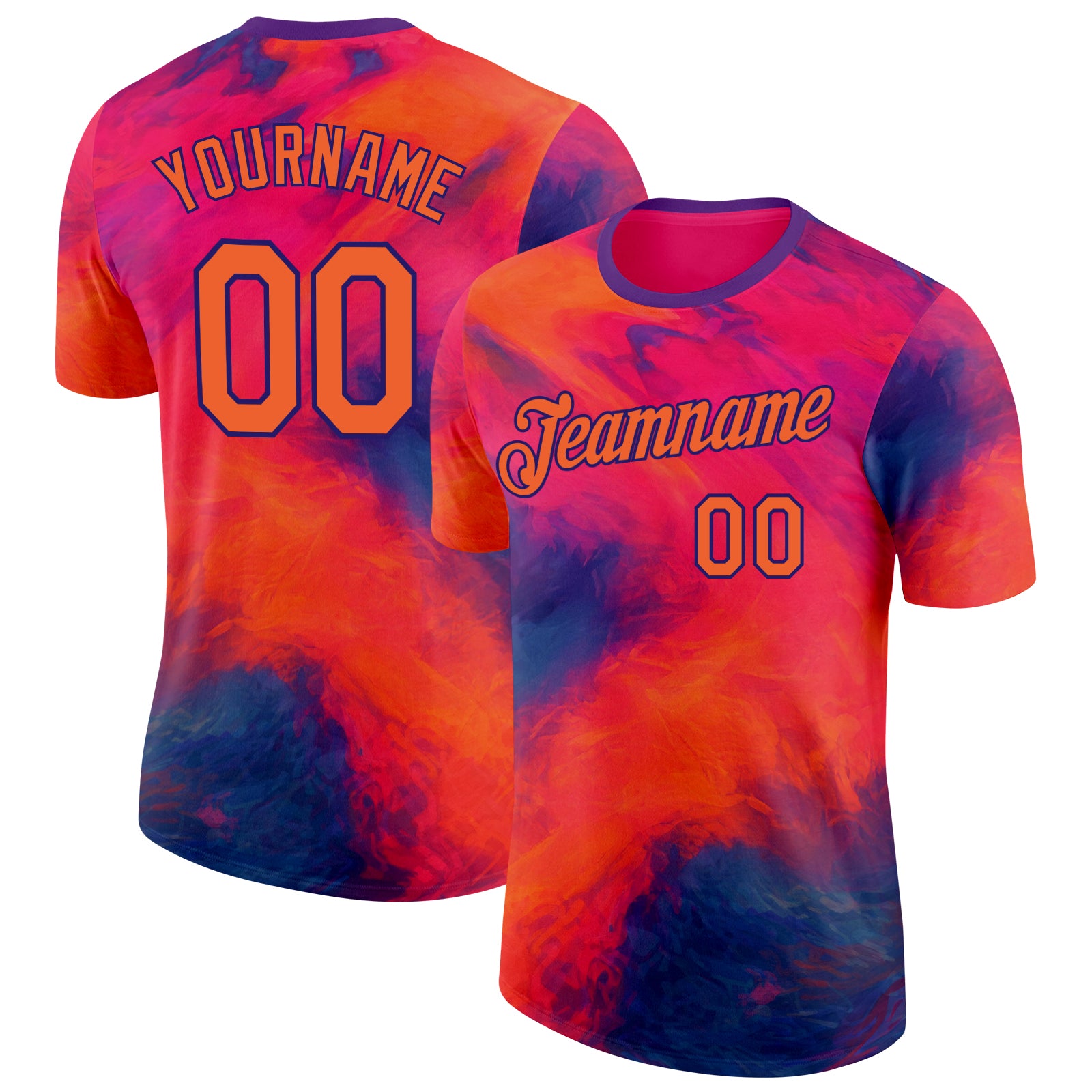 FansIdea Custom Orange-Blue Bowling Smoke Performance T-Shirt - $14.99 at Proof Eyewear