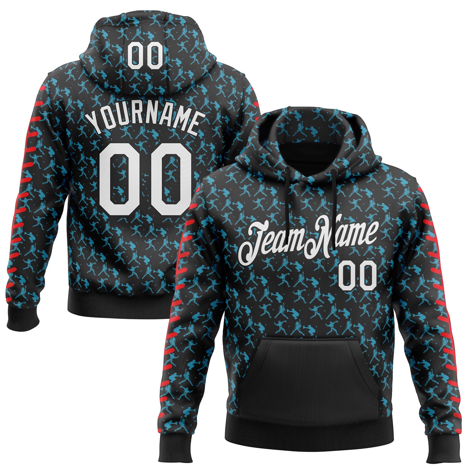 FansIdea Custom Stitched Black White Panther Blue-Red Baseball Game Day Carolina Inspired Sports Pullover Sweatshirt Hoodie - $32.99 at Proof Eyewear