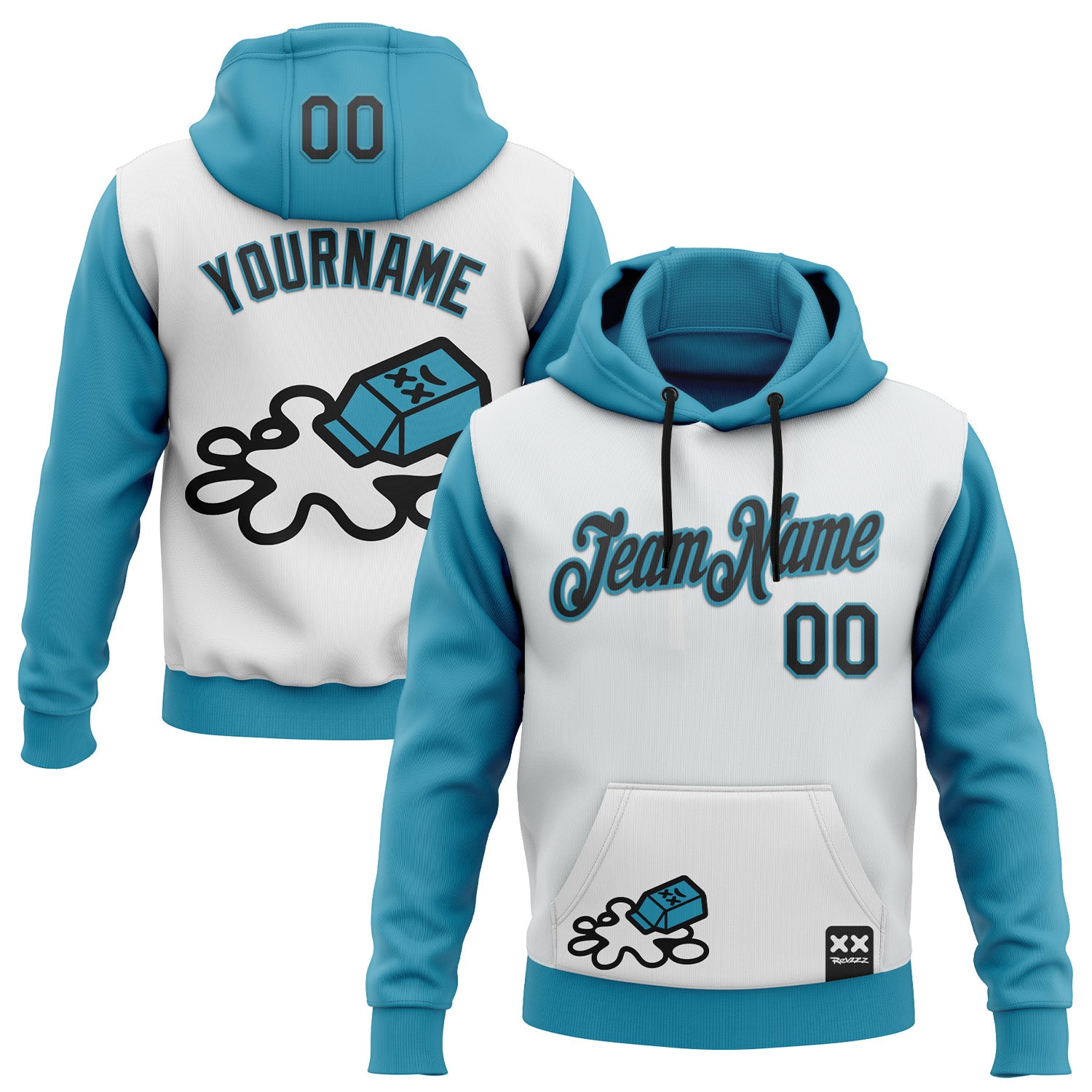 Fansidea-artist-collabs Custom Stitched White Black-Panther Blue 3D Revzzz Never Cry Over Sports Pullover Sweatshirt Hoodie - $37.99 at Proof Eyewear
