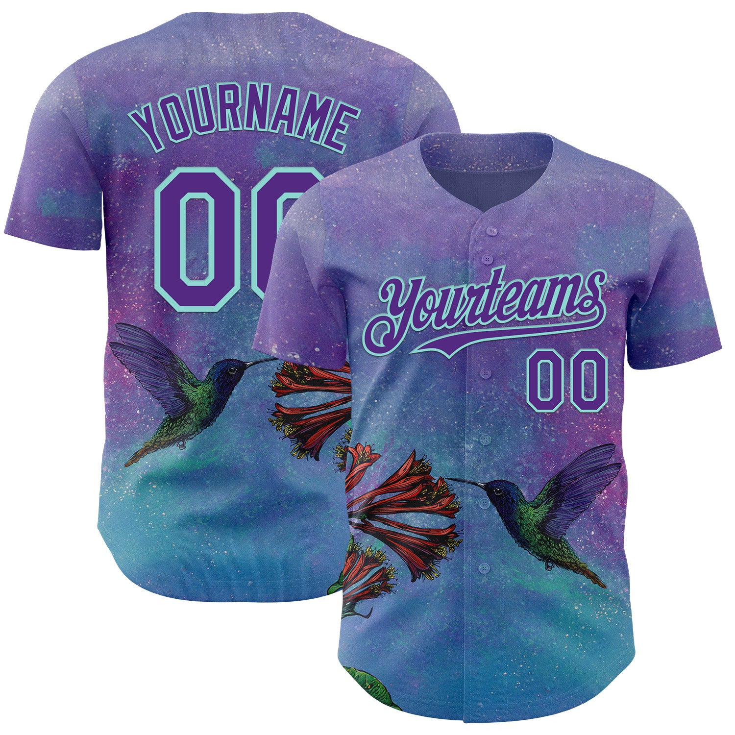 Fansidea-artist-collabs Custom Purple-Ice Blue David Lozeau The HummingBird Authentic Baseball Jersey - $34.99 at Proof Eyewear