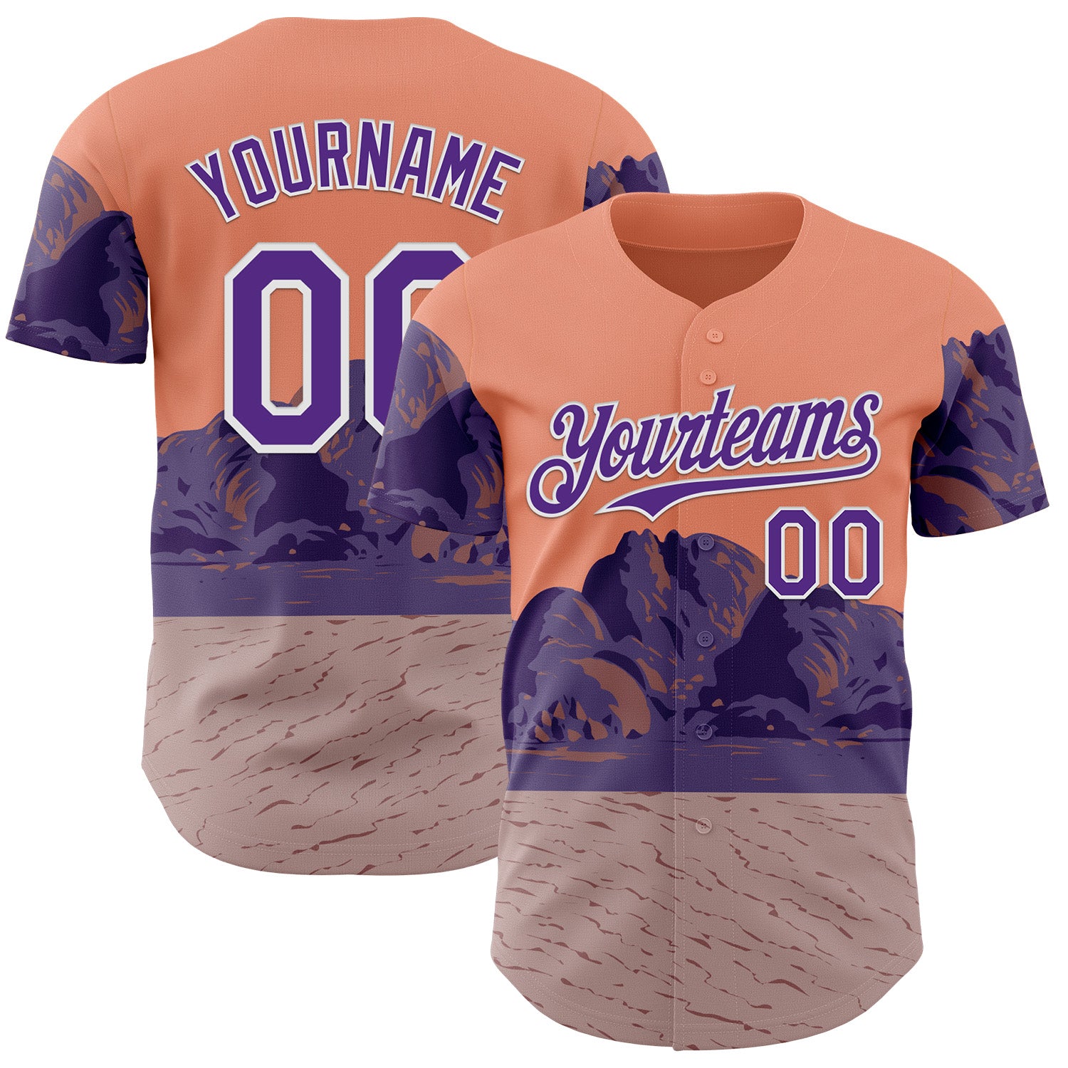 Fansidea-artist-collabs Custom Medium Pink Purple-White Aloysius Patrimonio Death Valley National Park California Usa WPA Authentic Baseball Jersey - $34.99 at Proof Eyewear