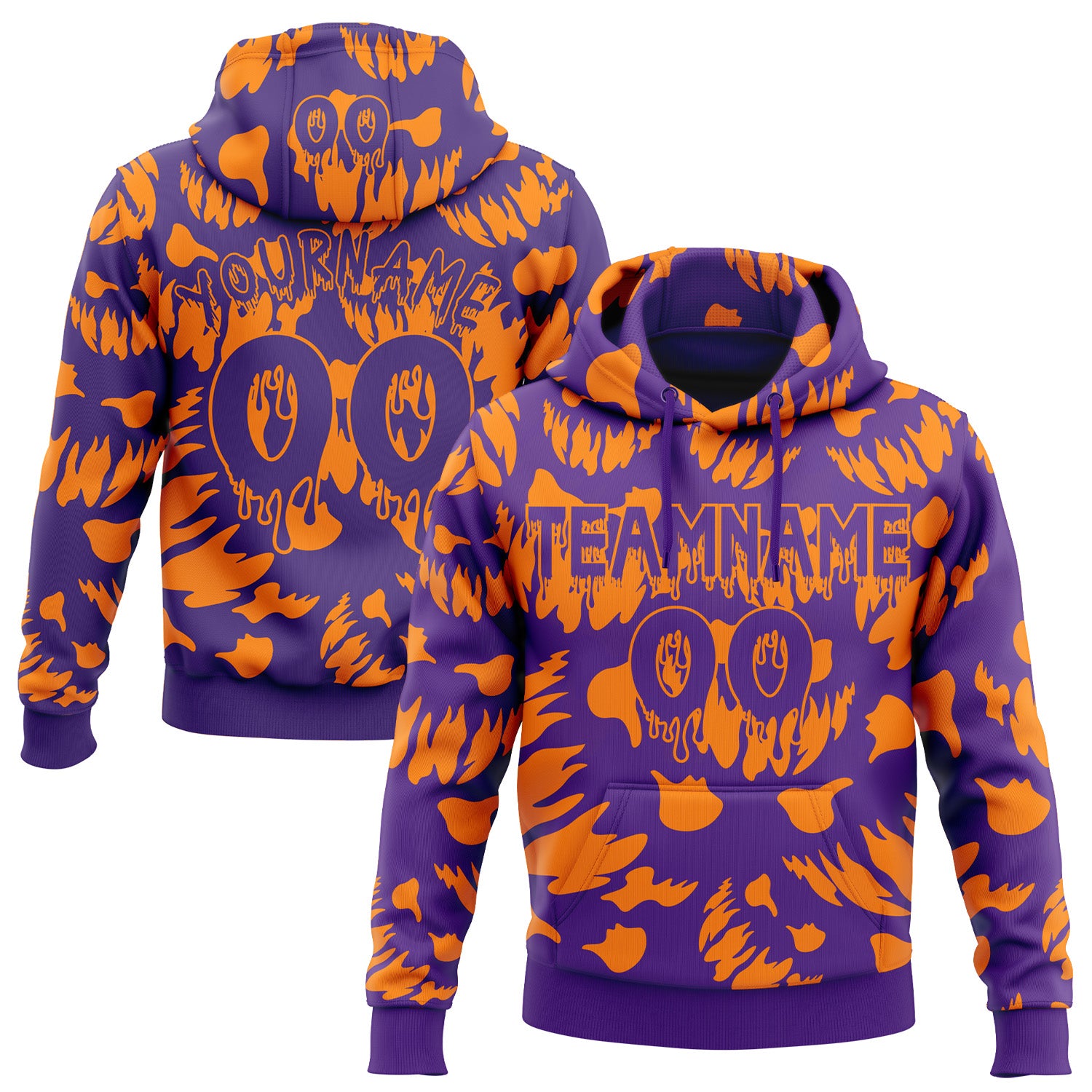 FansIdea Custom  Purple-Bay Orange Halloween Spooky Pullover Sweatshirt Hoodie - $32.99 at Proof Eyewear