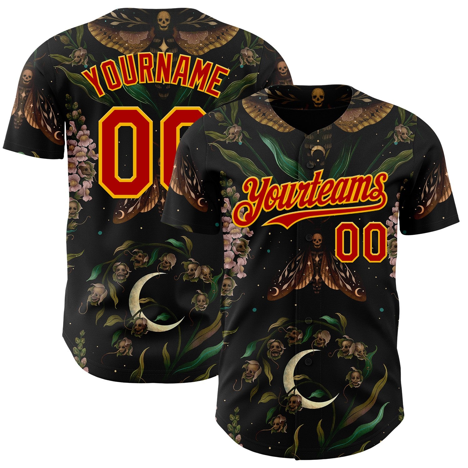 Fansidea-artist-collabs Custom Black Red-Gold Episodic Drawing Deaths Head Authentic Baseball Jersey - $34.99 at Proof Eyewear