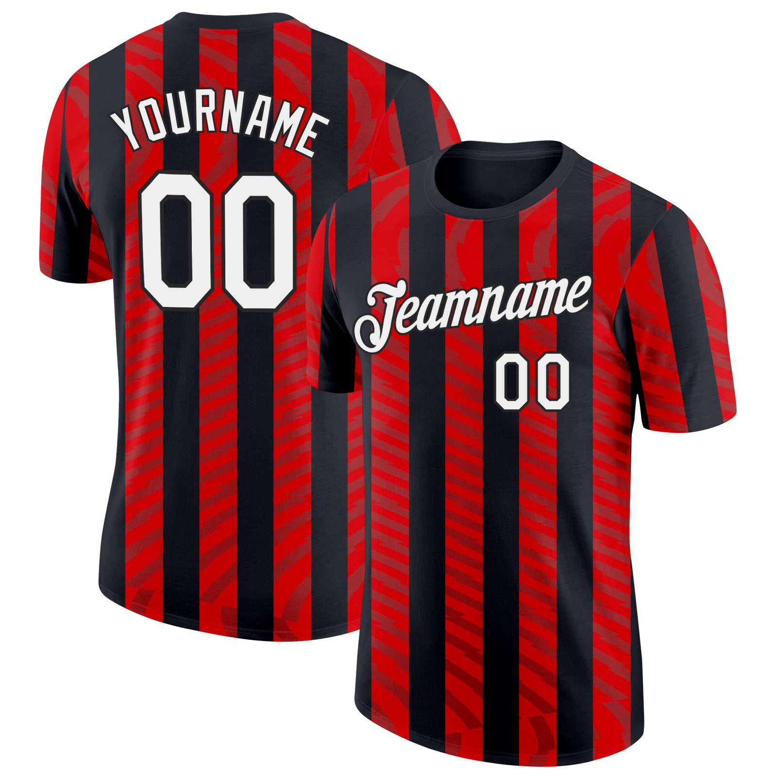 FansIdea Custom Black White-Red Italy Stripe Soccer Jersey Performance T-Shirt - $14.99 at Proof Eyewear