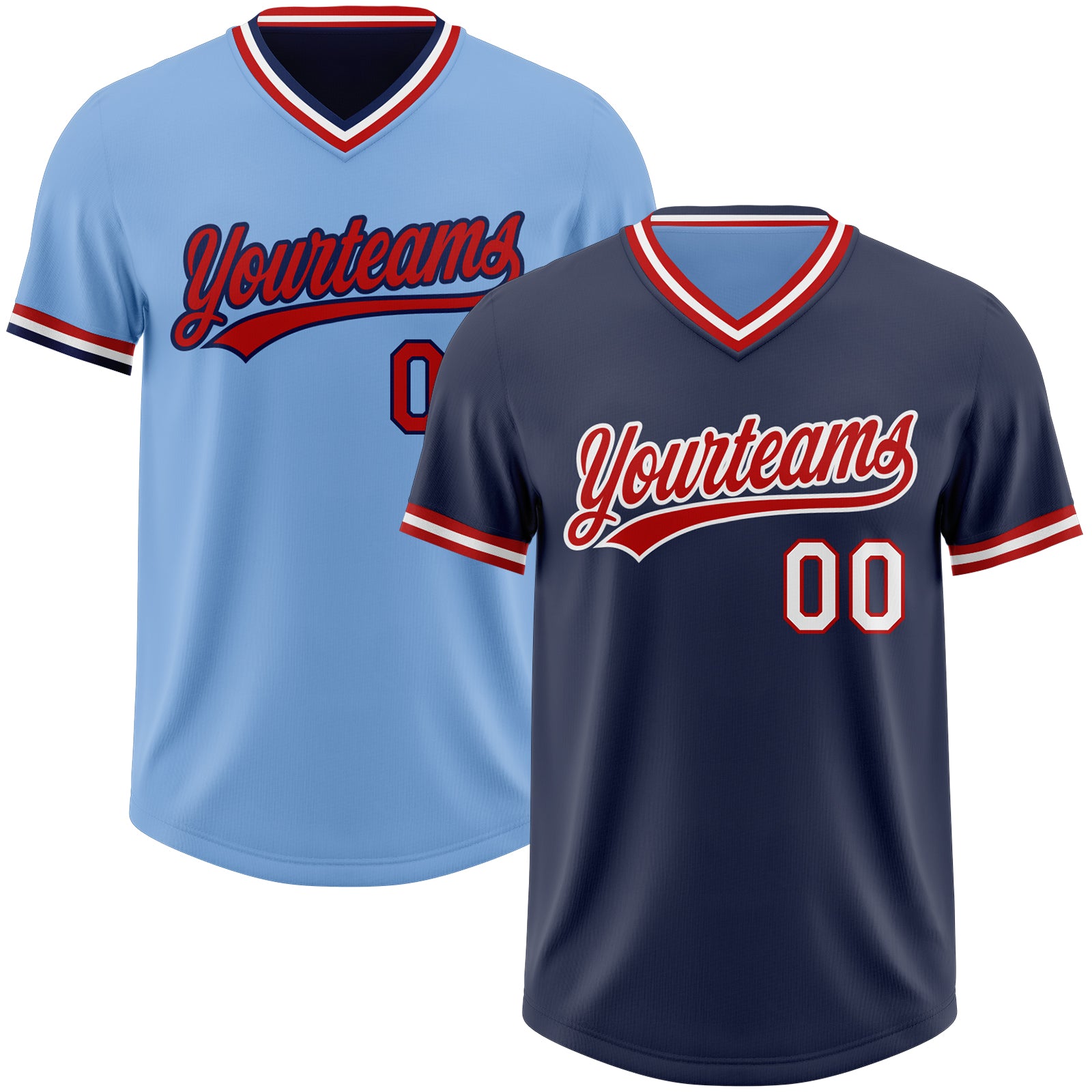 FansIdea Custom Navy Light Blue Reversible Pullover Baseball Jersey Shirt - $26.99 at Proof Eyewear