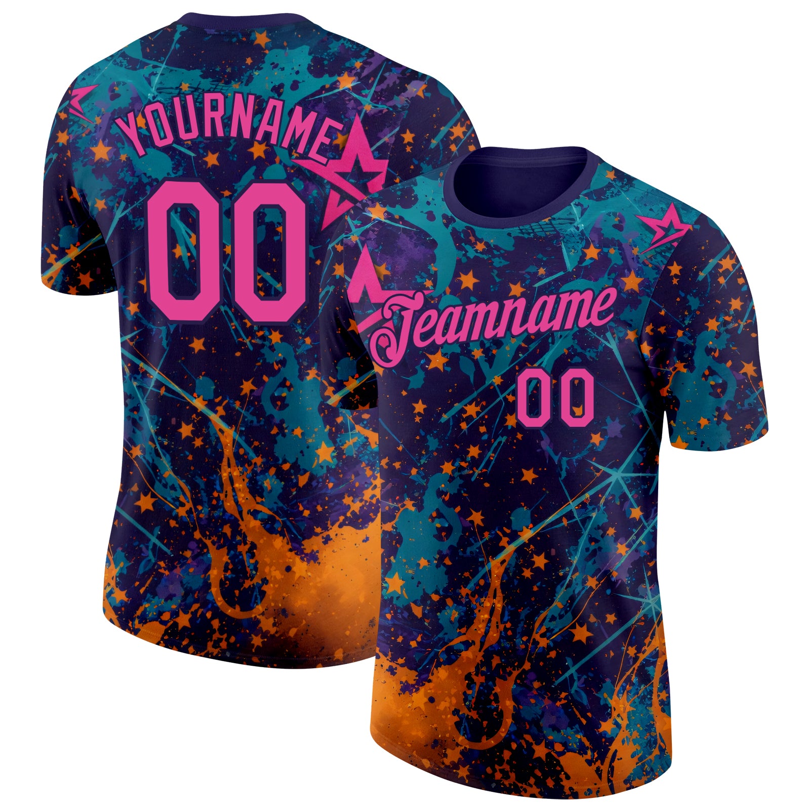 FansIdea Custom Purple Red Aqua-Orange Bowling Star Performance T-Shirt - $14.99 at Proof Eyewear