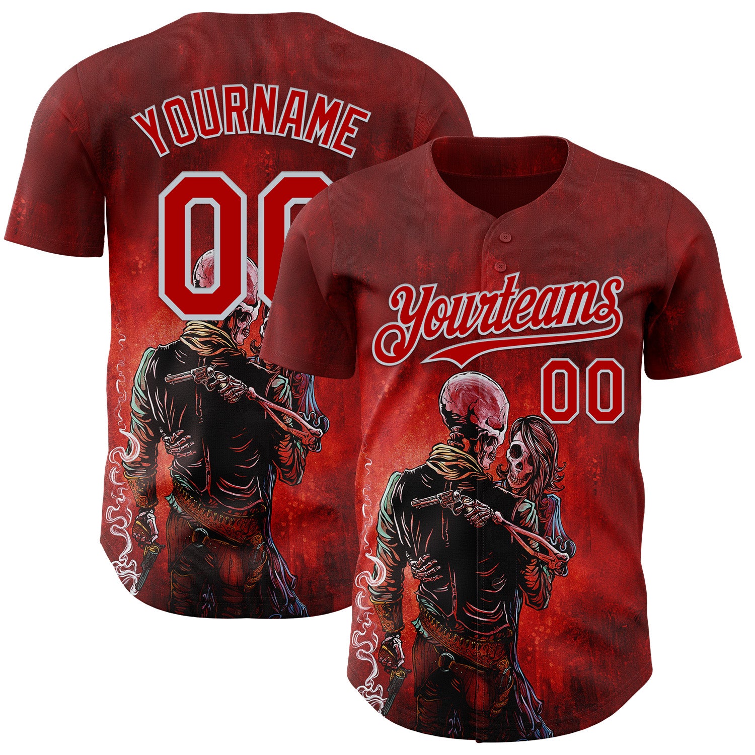 Fansidea-artist-collabs Custom Red-Silver David Lozeau Love Trust And A Revolver Authentic Baseball Jersey - $34.99 at Proof Eyewear