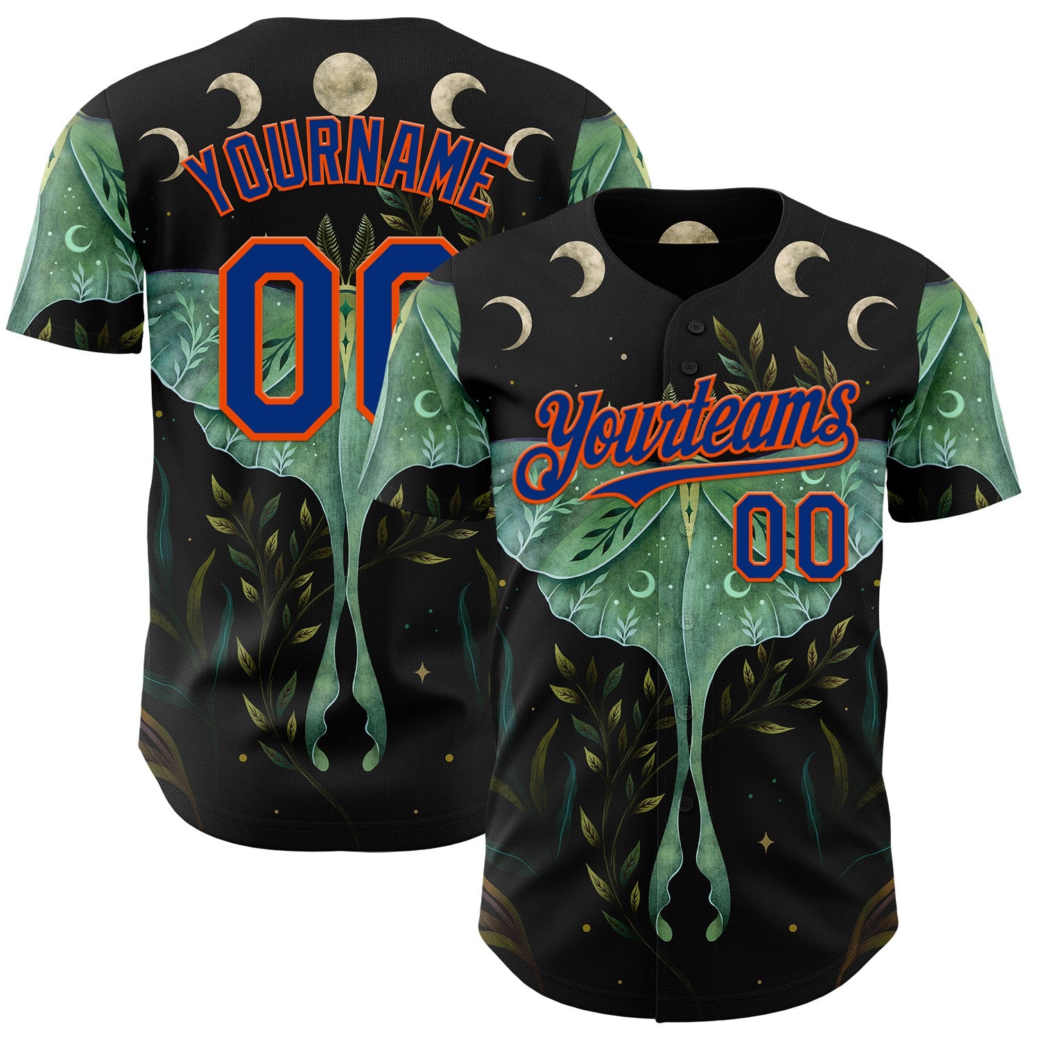 Fansidea-artist-collabs Custom Black Royal-Orange Episodic Drawing Luna And Forester Authentic Baseball Jersey - $34.99 at Proof Eyewear