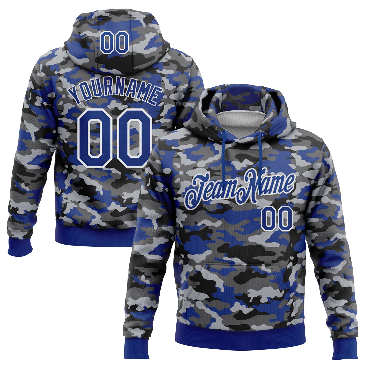 FansIdea Custom Stitched Camo Royal-White Salute To Service Pullover Sweatshirt Hoodie - $32.99 at Proof Eyewear